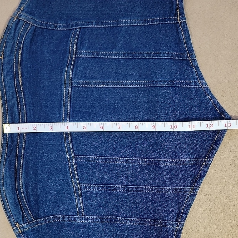 LA Armario Blue Denim Canadian Tuxedo Tube Top Size XLarge NWT - Picture 5 of 7